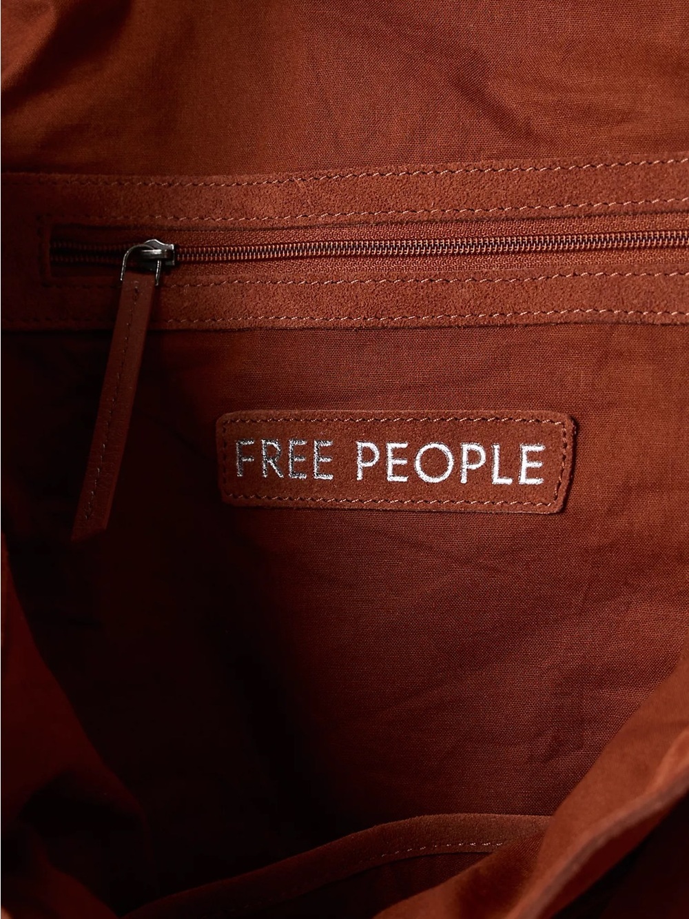 Free People Suzie Suede Slouchy Tote Bag Brown Leather NWT - Picture 5 of 13